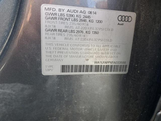 wa1lfafpxfa033588 - 2015 Audi q5 premium plus - #57030365