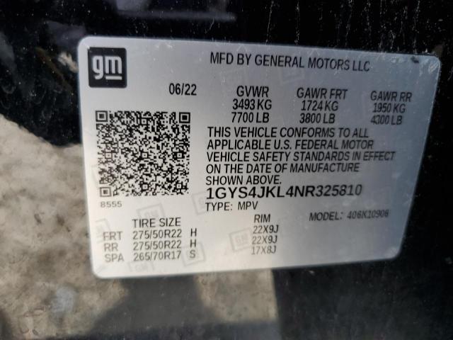 2022 CADILLAC ESCALADE E 1GYS4JKL4NR325810
