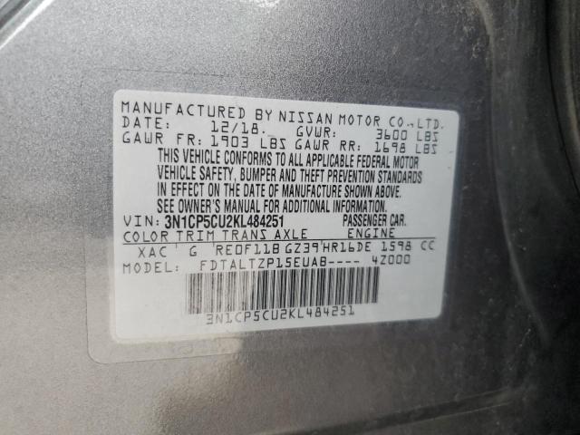 2019 NISSAN KICKS S 3N1CP5CU2KL484251