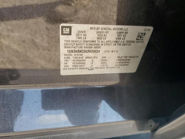 2016 CHEVROLET TAHOE K150 1GNSKBKC8GR438834