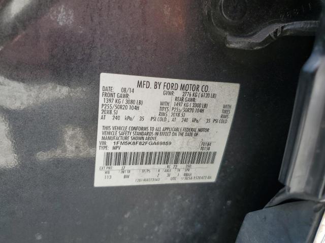 2015 FORD EXPLORER L - 1FM5K8F82FGA69859
