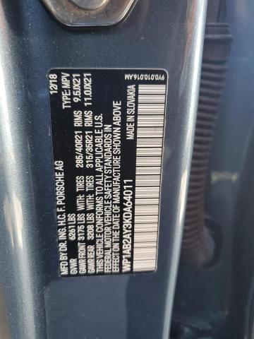 2019 PORSCHE CAYENNE S WP1AB2AY3KDA64011