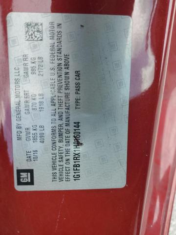 2017 CHEVROLET CAMARO LT - 1G1FB1RX1H0160144