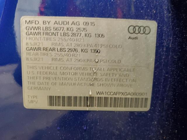 2016 AUDI SQ5 PREMIU - WA1CCAFPXGA060901