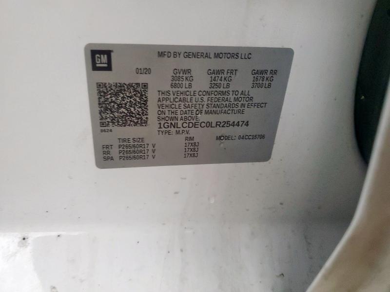 2020 CHEVROLET TAHOE POLI - 1GNLCDEC0LR254474
