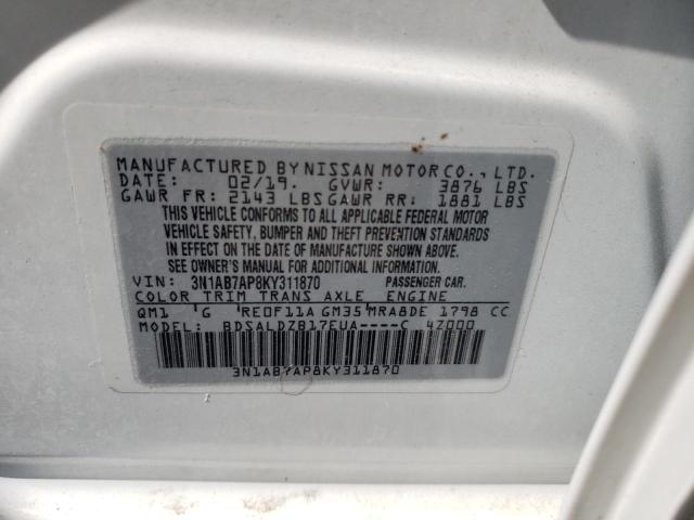 2019 NISSAN SENTRA S - 3N1AB7AP8KY311870