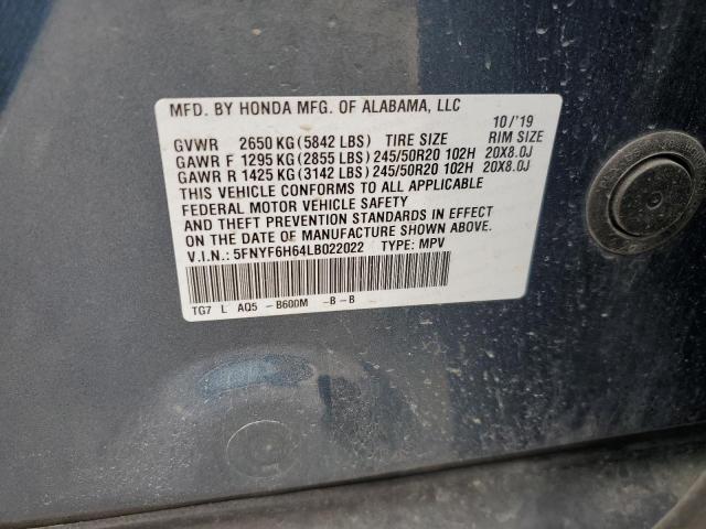 2020 HONDA PILOT 5FNYF6H64LB022022