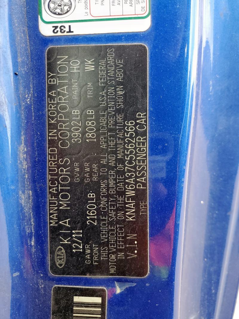 2012 KIA FORTE SX - KNAFW6A37C5562566