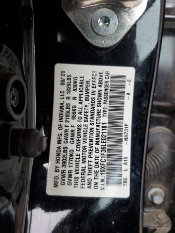 2020 HONDA CIVIC EX 19XFC1F36LE021181