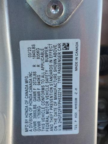 2023 HONDA CIVIC SPOR 2HGFE2F51PH532214