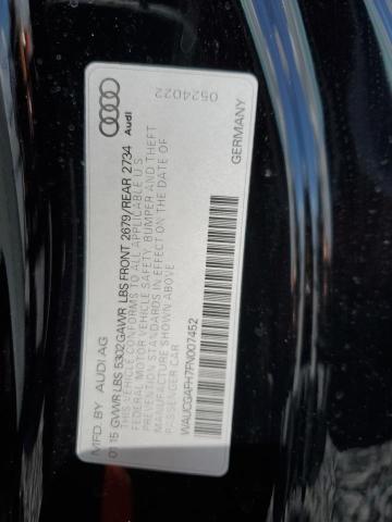 2015 AUDI S5 PREMIUM WAUCGAFH7FN007452
