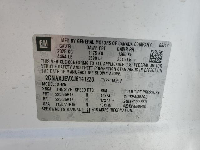 2018 CHEVROLET EQUINOX LT - 2GNAXJEVXJ6141233