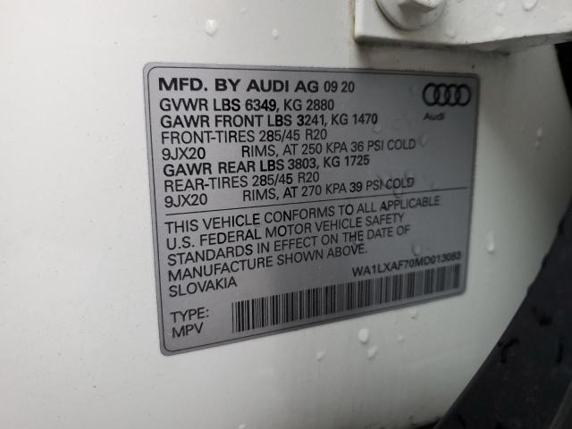 2021 AUDI Q7 PREMIUM - WA1LXAF70MD013083