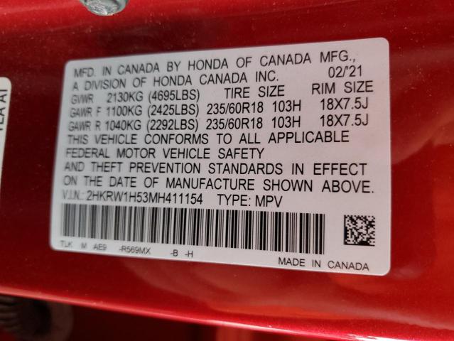2021 HONDA CRV 2HKRW1H53MH411154