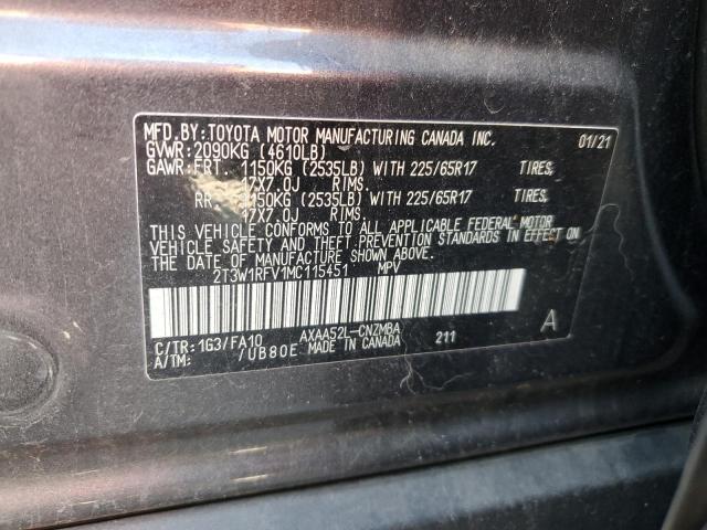 2021 TOYOTA RAV4 XLE - 2T3W1RFV1MC115451