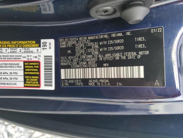 2022 TOYOTA SIENNA XSE 5TDXRKEC6NS103883