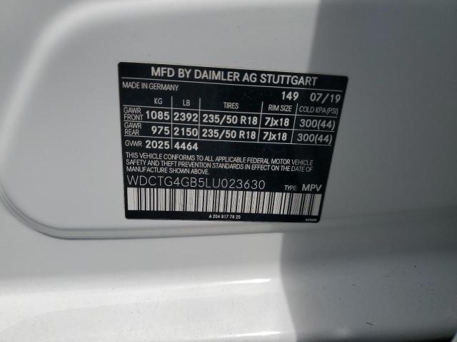 2020 MERCEDES-BENZ GLA 250 4M WDCTG4GB5LU023630