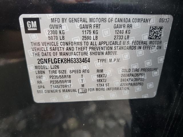 2017 CHEVROLET EQUINOX PR - 2GNFLGEK8H6333464