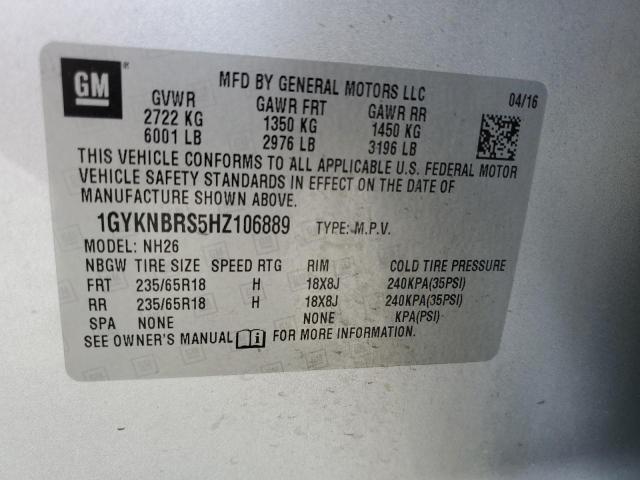 2017 CADILLAC XT5 LUXURY - 1GYKNBRS5HZ106889