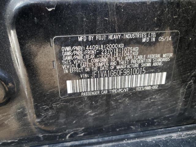 2015 SUBARU WRX LIMITE JF1VA1G60F9810015