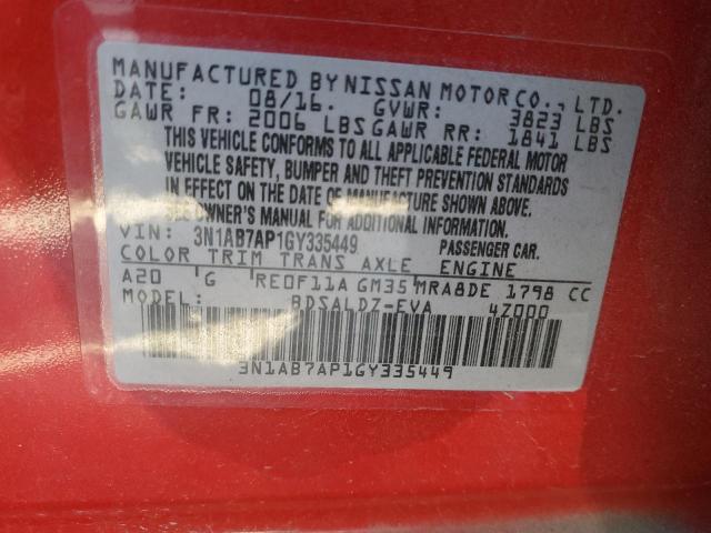 2016 NISSAN SENTRA S - 3N1AB7AP1GY335449