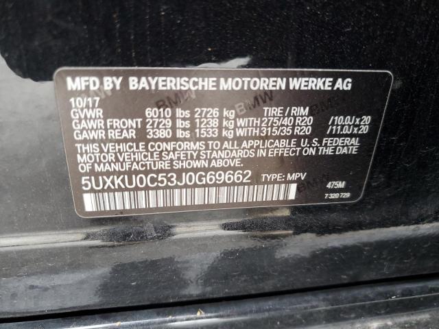 2018 BMW X6 SDRIVE3 5UXKU0C53J0G69662