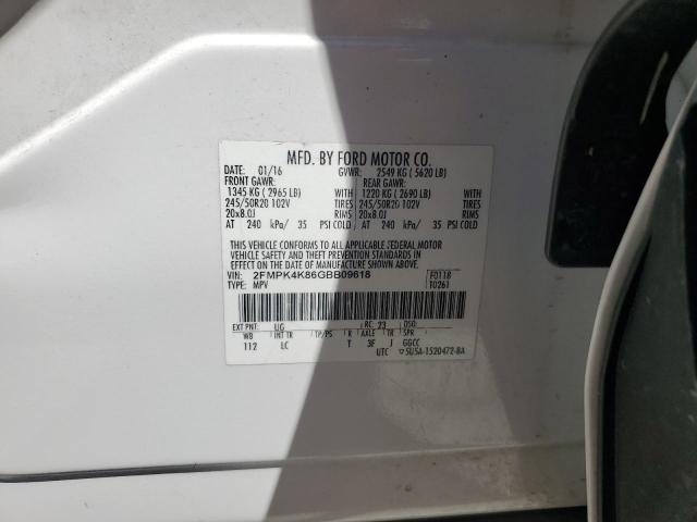 2016 FORD EDGE TITAN - 2FMPK4K86GBB09618