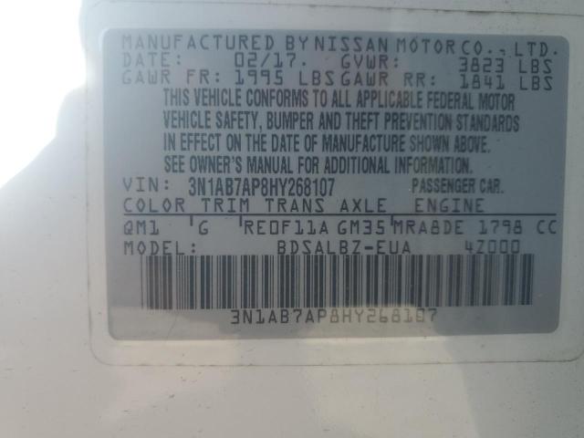 2017 NISSAN SENTRA 1.8 3N1AB7AP8HY268107