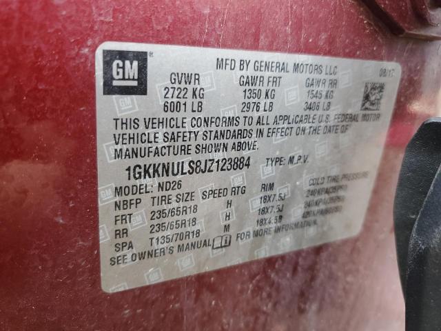 2018 GMC ACADIA SLT 1GKKNULS8JZ123884