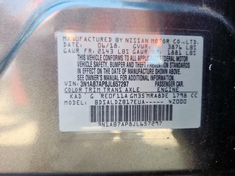 2018 NISSAN SENTRA S 3N1AB7AP8JL657297