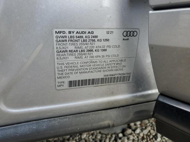 2022 AUDI Q5 SPORTBA WA16AAFY7N2047042