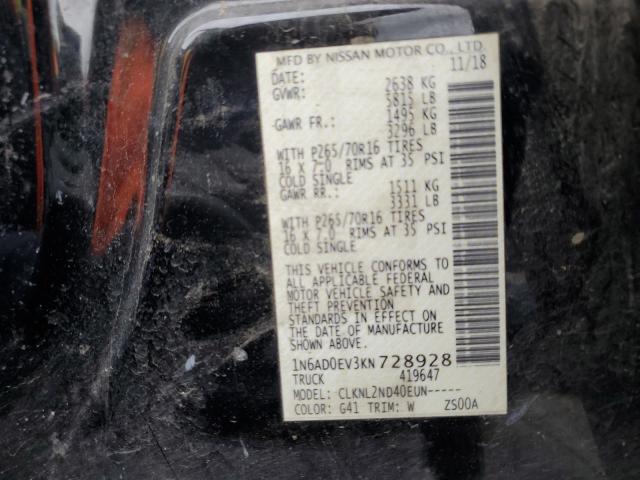 2019 NISSAN FRONTIER S - 1N6AD0EV3KN728928