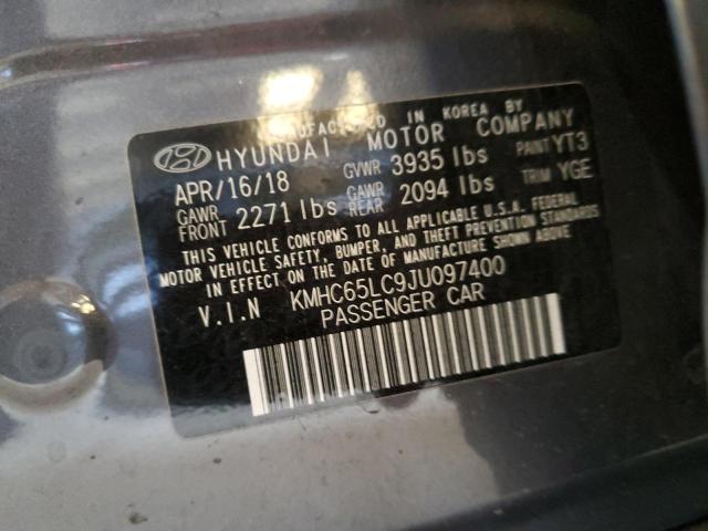 2018 HYUNDAI IONIQ BLUE KMHC65LC9JU097400