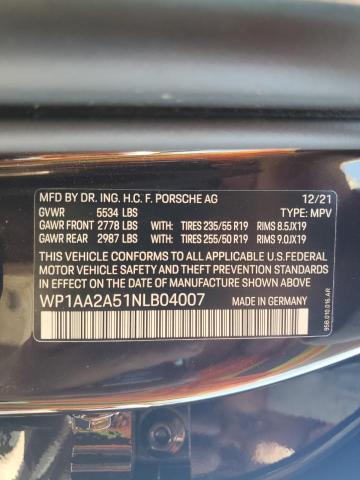 2022 PORSCHE MACAN - WP1AA2A51NLB04007