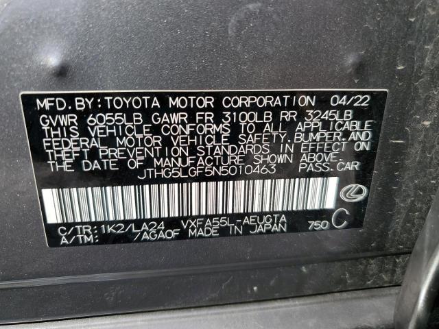 2022 LEXUS LS 500 JTHG5LGF5N5010463