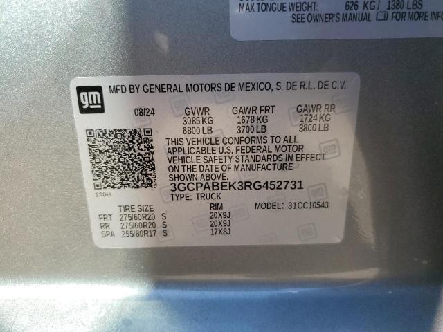 2024 CHEVROLET SILVERADO - 3GCPABEK3RG452731