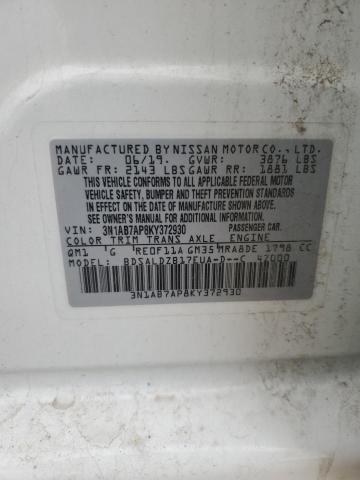 2019 NISSAN SENTRA S - 3N1AB7AP8KY372930
