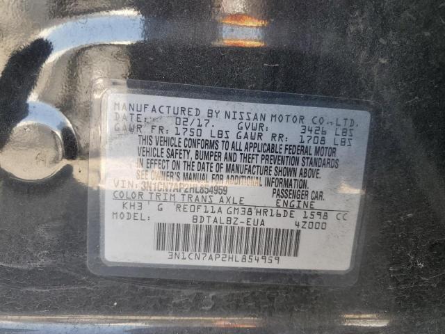 2017 NISSAN VERSA S - 3N1CN7AP2HL854959