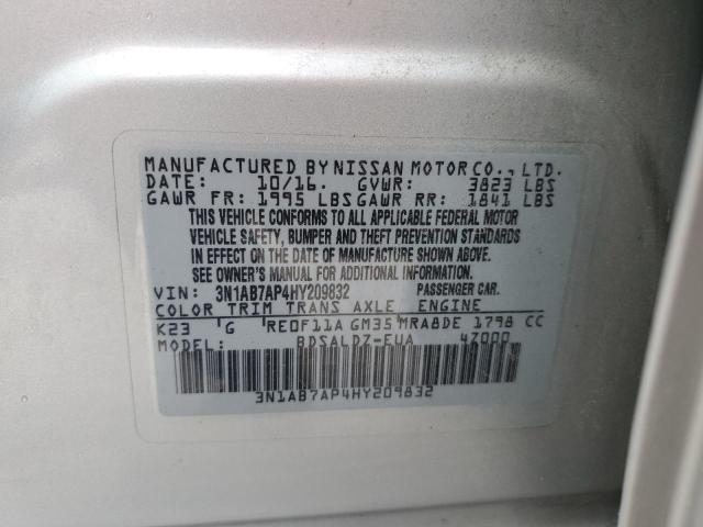 2017 NISSAN SENTRA S - 3N1AB7AP4HY209832