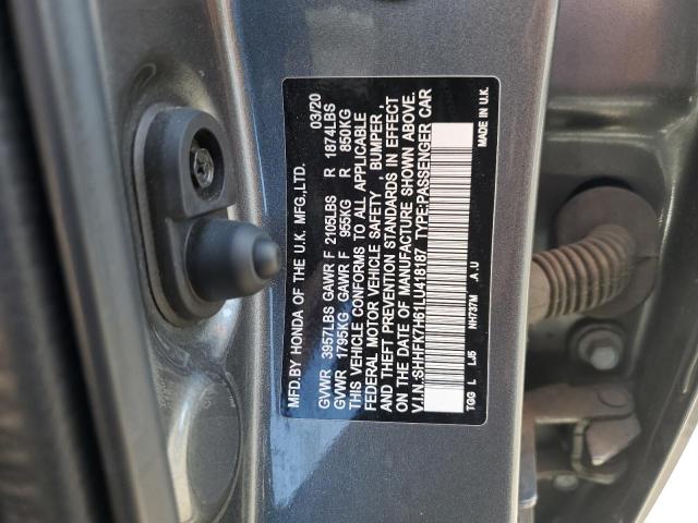 2020 HONDA CIVIC EX - SHHFK7H61LU418187