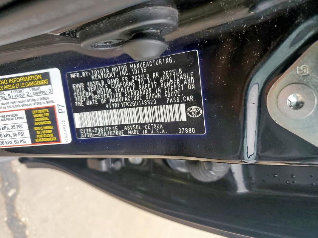 2016 TOYOTA CAMRY LE - 4T1BF1FK2GU148820