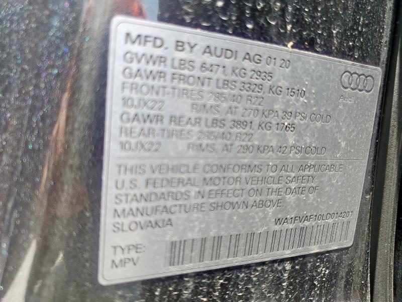 2020 AUDI Q8 PRESTIG WA1FVAF10LD014201