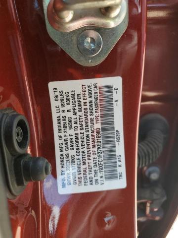 2019 HONDA CIVIC EX - 19XFC1F37KE016960