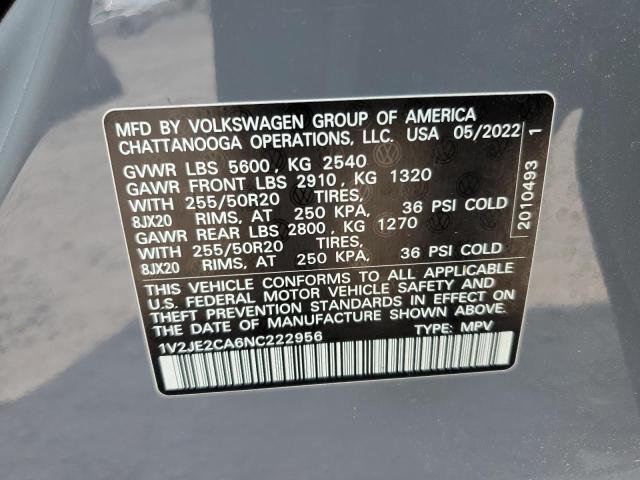 2022 VOLKSWAGEN ATLAS CROS - 1V2JE2CA6NC222956