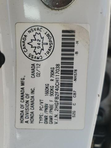 2012 HONDA CIVIC LX - 2HGFB2F40CH117038