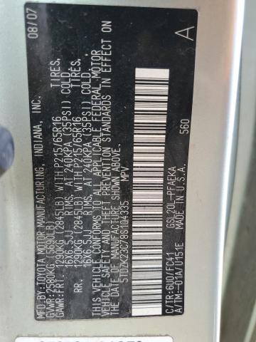 2008 TOYOTA SIENNA #3290233219