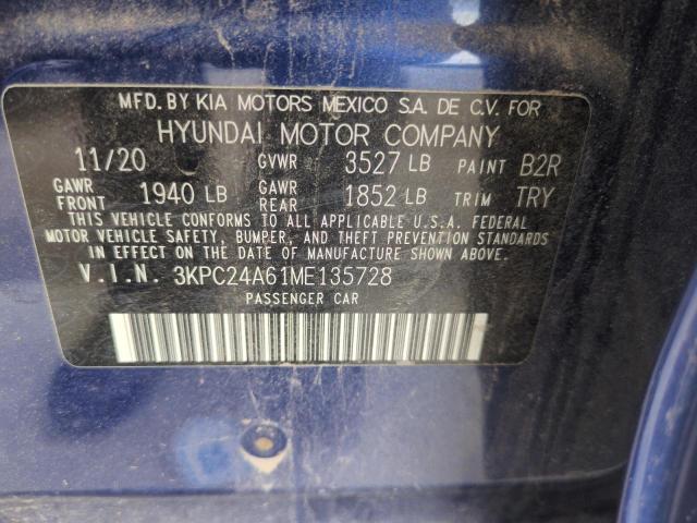 2021 HYUNDAI ACCENT SE 3KPC24A61ME135728