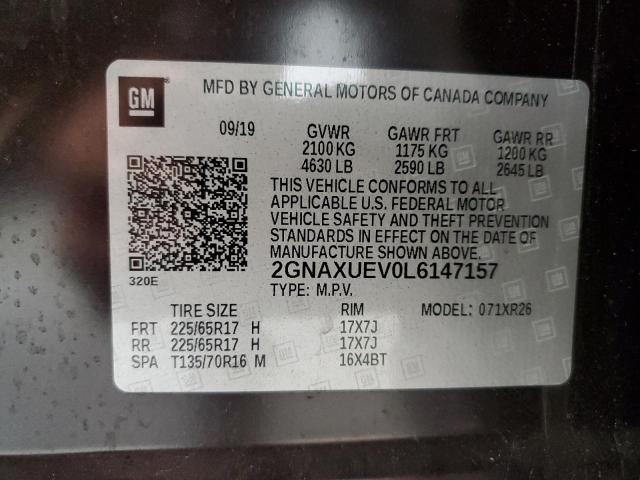 2020 CHEVROLET EQUINOX LT - 2GNAXUEV0L6147157