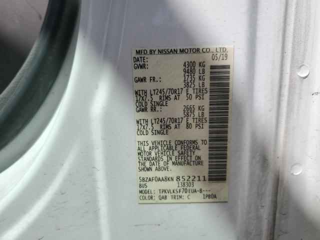 2019 NISSAN NV 3500 5BZAF0AA8KN852211