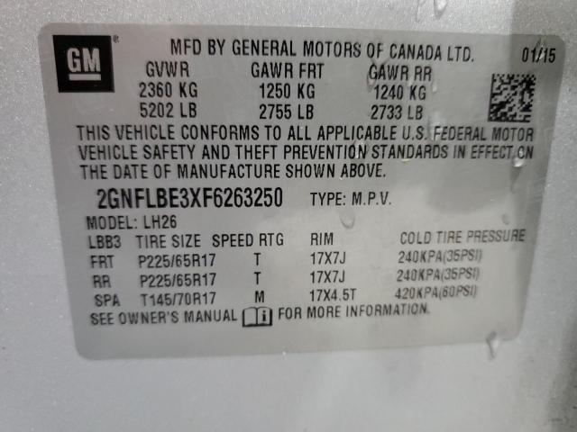 2015 CHEVROLET EQUINOX LT - 2GNFLBE3XF6263250